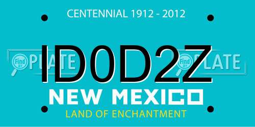 ID0D2Z New Mexico License Plate