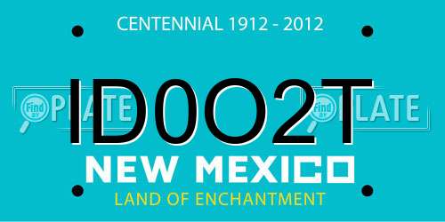 ID0O2T New Mexico License Plate