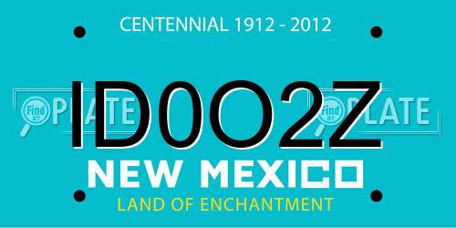 ID0O2Z New Mexico License Plate