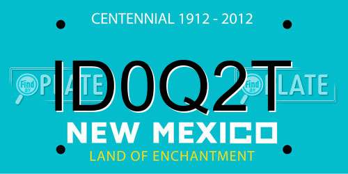 ID0Q2T New Mexico License Plate