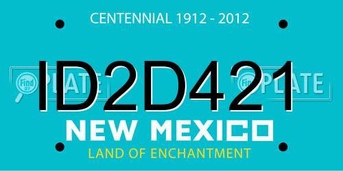 ID2D421 New Mexico License Plate