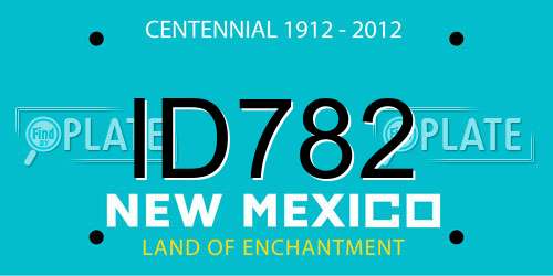 ID782 New Mexico License Plate