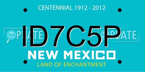 ID7C5P New Mexico License Plate