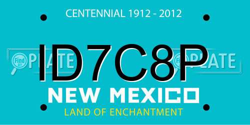 ID7C8P New Mexico License Plate