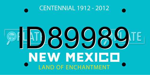 ID89989 New Mexico License Plate