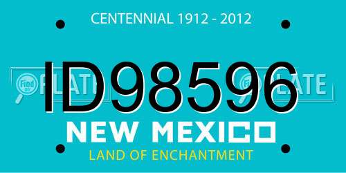 ID98596 New Mexico License Plate