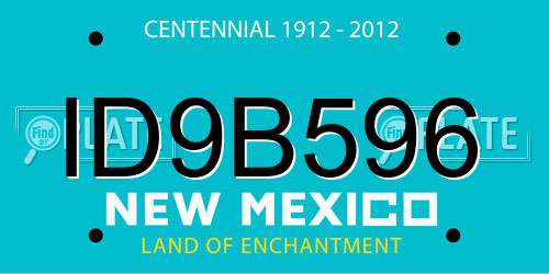 ID9B596 New Mexico License Plate
