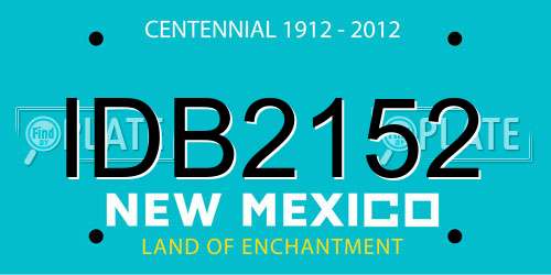 IDB2152 New Mexico License Plate