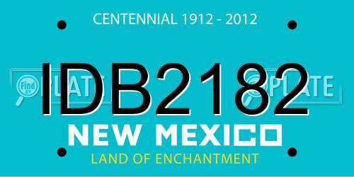 IDB2182 New Mexico License Plate