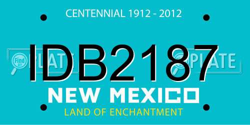 IDB2187 New Mexico License Plate