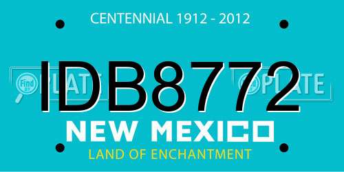 IDB8772 New Mexico License Plate