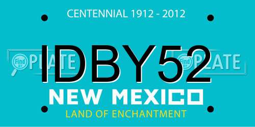 IDBY52 New Mexico License Plate