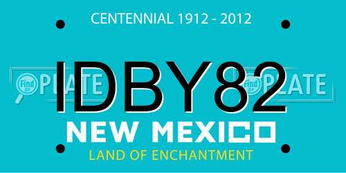 IDBY82 New Mexico License Plate