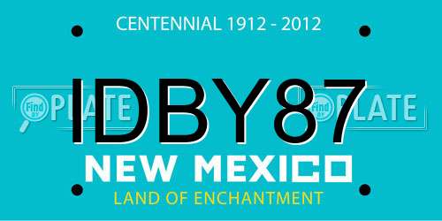 IDBY87 New Mexico License Plate