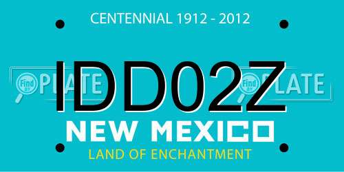 IDD02Z New Mexico License Plate