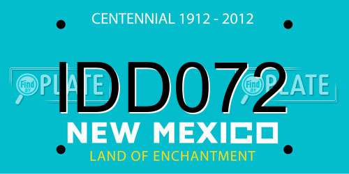 IDD072 New Mexico License Plate