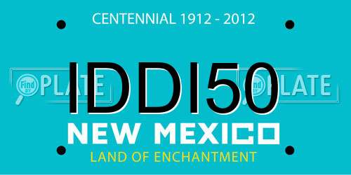 IDDI50 New Mexico License Plate
