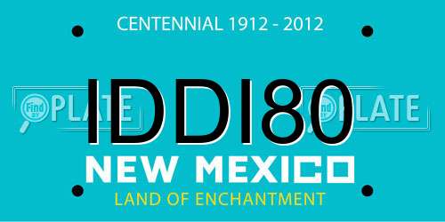 IDDI80 New Mexico License Plate
