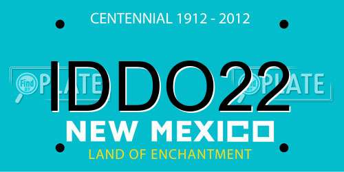 IDDO22 New Mexico License Plate