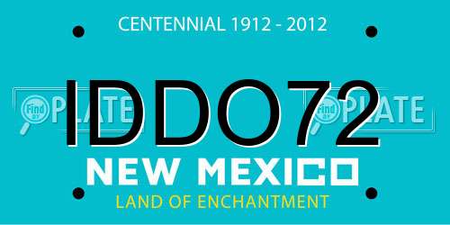 IDDO72 New Mexico License Plate