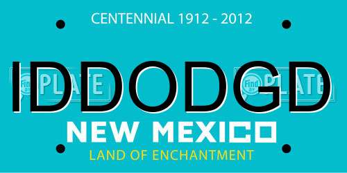 IDDODGD New Mexico License Plate
