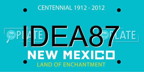 IDEA87 New Mexico License Plate