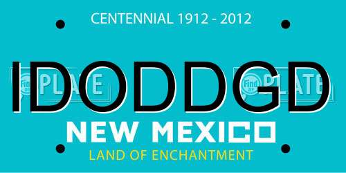 IDODDGD New Mexico License Plate