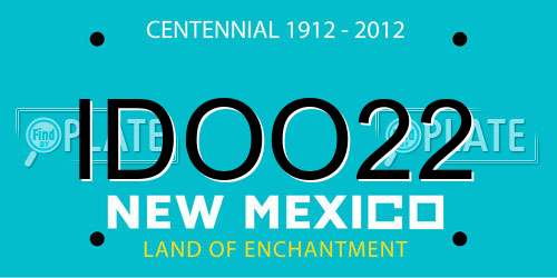 IDOO22 New Mexico License Plate