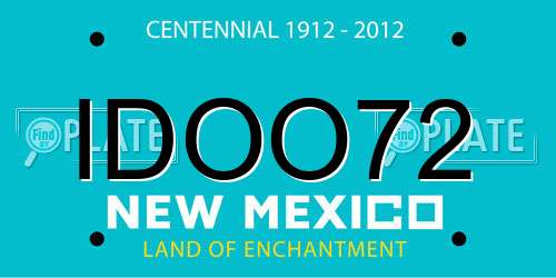 IDOO72 New Mexico License Plate
