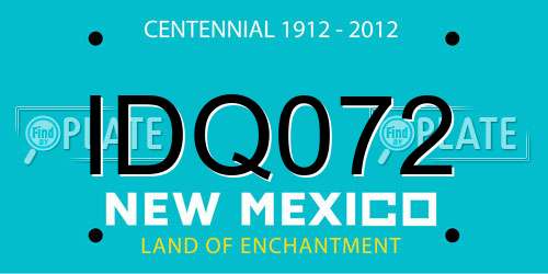 IDQ072 New Mexico License Plate