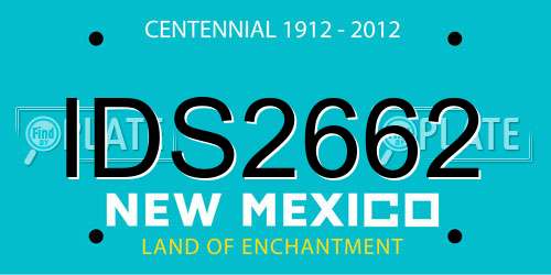 IDS2662 New Mexico License Plate
