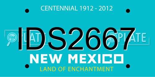 IDS2667 New Mexico License Plate