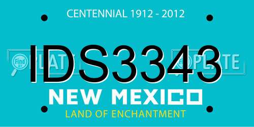 IDS3343 New Mexico License Plate