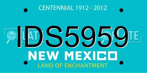 IDS5959 New Mexico License Plate