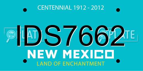 IDS7662 New Mexico License Plate
