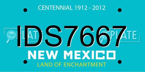 IDS7667 New Mexico License Plate