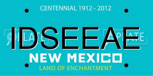 IDSEEAE New Mexico License Plate