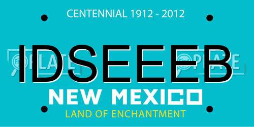 IDSEEEB New Mexico License Plate