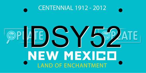 IDSY52 New Mexico License Plate