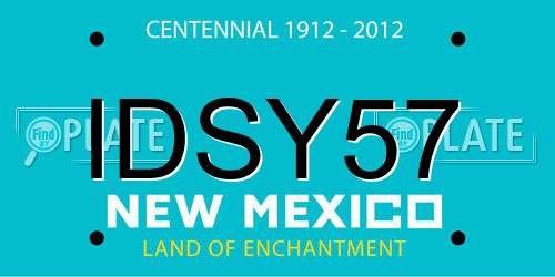 IDSY57 New Mexico License Plate