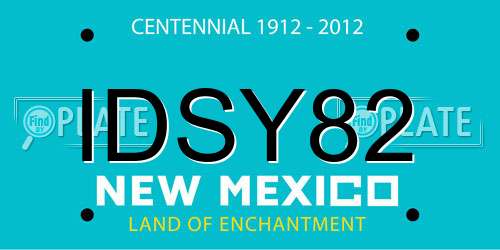 IDSY82 New Mexico License Plate