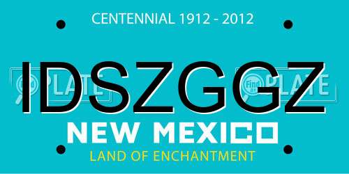 IDSZGGZ New Mexico License Plate