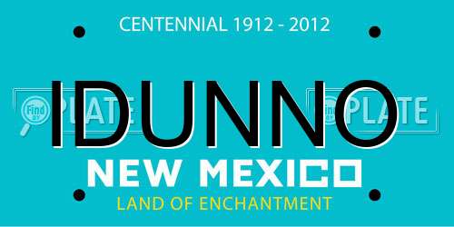 IDUNNO New Mexico License Plate