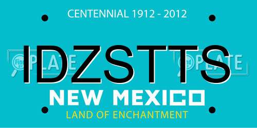 IDZSTTS New Mexico License Plate