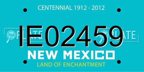 IE02459 New Mexico License Plate