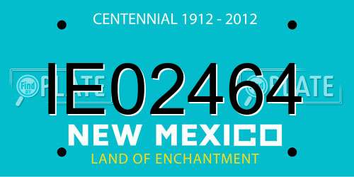 IE02464 New Mexico License Plate