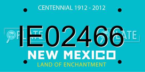 IE02466 New Mexico License Plate