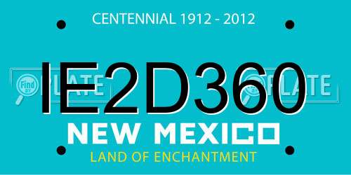 IE2D360 New Mexico License Plate