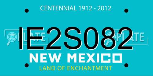 IE2S082 New Mexico License Plate