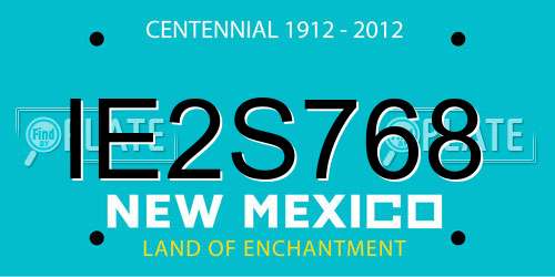 IE2S768 New Mexico License Plate